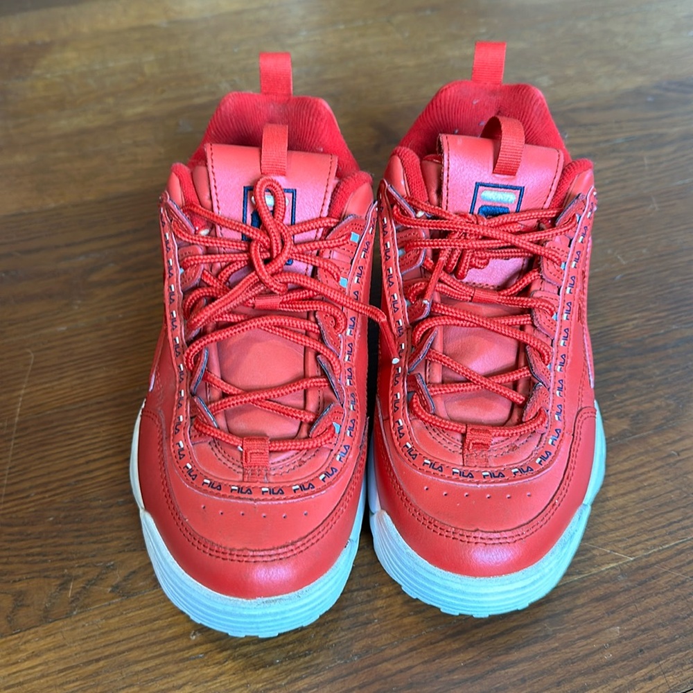 Fila red chunky sneakers